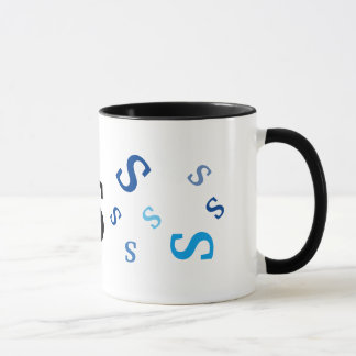 Mug - plusieurs lettres bleues