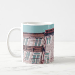 MUG PLUSIEURS MAISONS ROSES AVEC FENÊTRES EN VERRE
