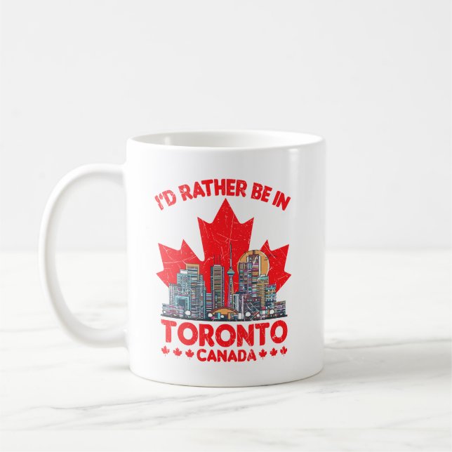 Mug Plutôt être à Toronto Canada Skyline Devis (Gauche)