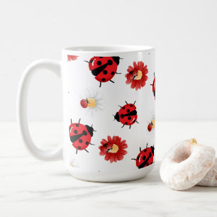 Mug Pneuka rouge mignon point Ladybug fleur été Fille