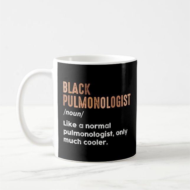 Mug Pneumologue Noir Définition Drôle Respiratoire (Gauche)