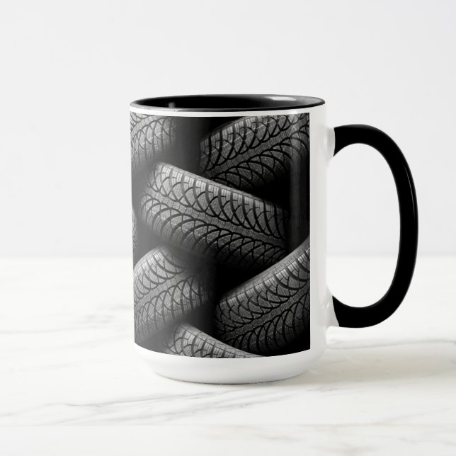 Mug Pneus de voiture noir (Droite)
