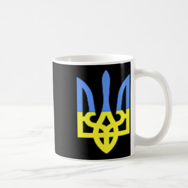 Mug Poche Drapeau Ukrainien Bleu Et Jaune Herbe D'Ukra (Droite)