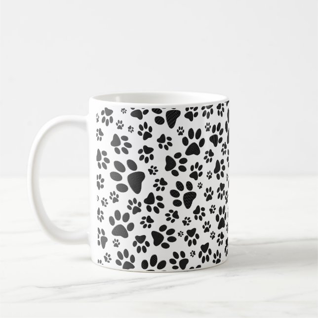Mug Poches de chien noir et blanc Poka Dot (Gauche)