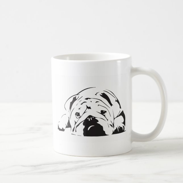 Mug Pochoir britannique de bouledogue (Droite)