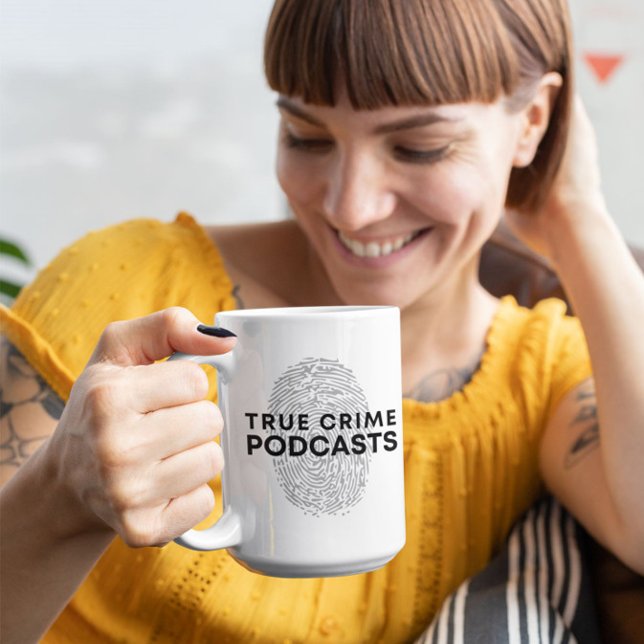 Mug Podcast sur le crime réel avec empreintes digitale (Créateur téléchargé)
