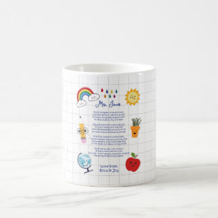 Mug poème arc-en-ciel de remerciement pour l'enseignan