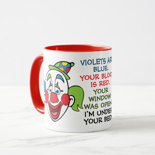 Mug Poème clown effrayant (Devant gauche)