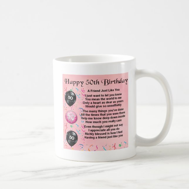 Mug Poème d'ami - cinquantième anniversaire (Droite)