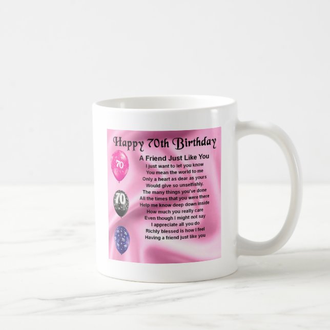 Mug Poème d'ami - soixante-dixième anniversaire (Droite)