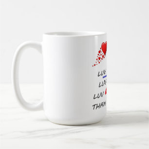 Mug Poème d'amour et goutte de pluie rouge et noir