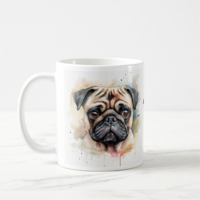 Mug Poème d'art Carlin aquarelle (Gauche)