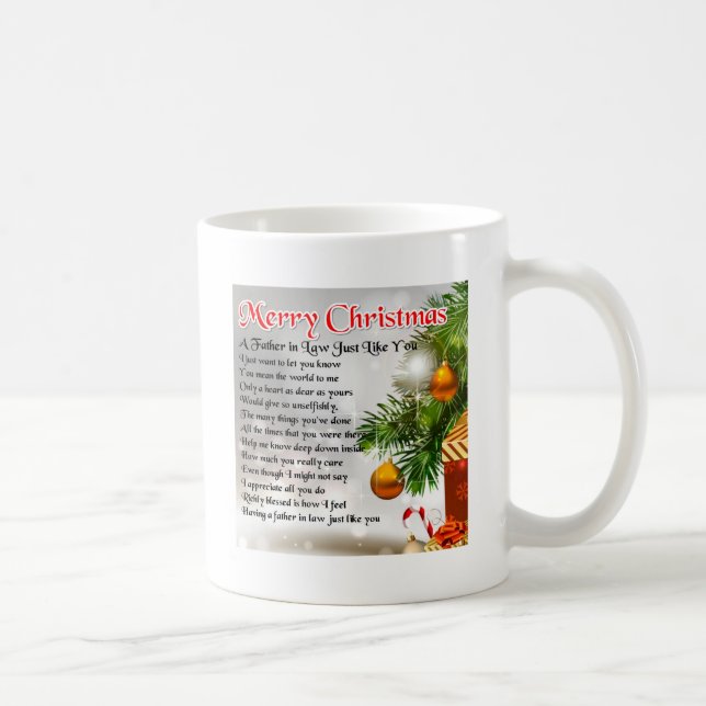 Mug Poème de beau-père - conception de Noël (Droite)