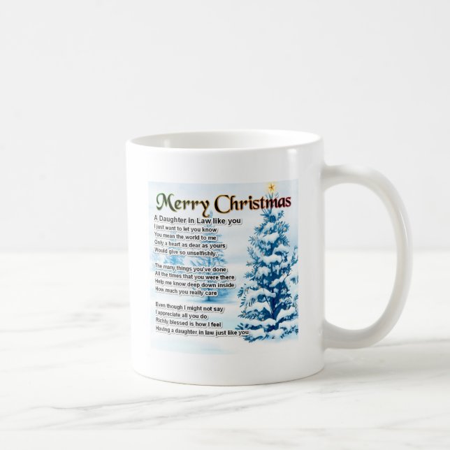 Mug Poème de belle-fille - conception de Noël (Droite)