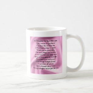 Mug Poème de belle-fille - soie rose