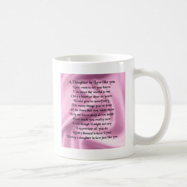 Mug Poème de belle-fille - soie rose (Droite)