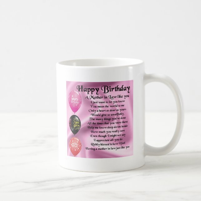 Mug Poème de belle-mère - joyeux anniversaire (Droite)