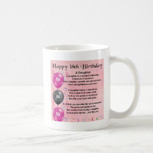 Mug Poème de fille - 18ème anniversaire