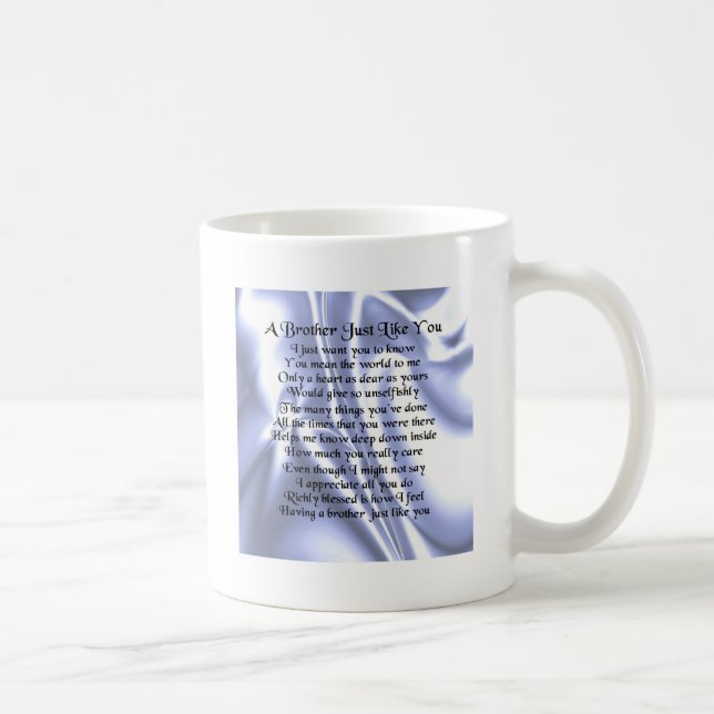 Mug Poème de frère - soie bleue (Droite)