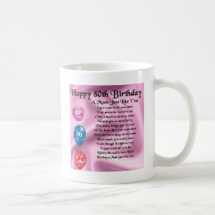 Mug Poème de maman - quatre-vingtième anniversaire