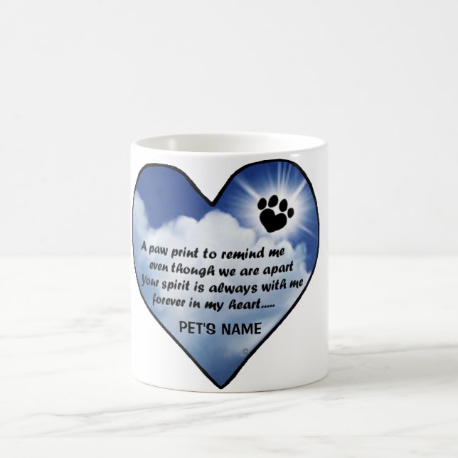 Mug Poème de mémorial de Pawprint (Centre)