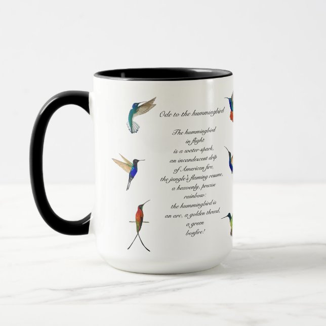 Mug Poème de Pablo Neruda Hummingbird (Gauche)
