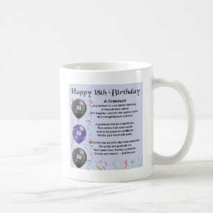 Mug Poème de petit-fils - 18ème anniversaire