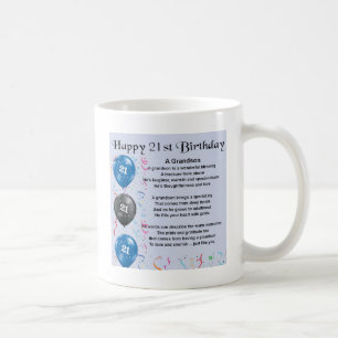 Mug Poème de petit-fils - 21ème anniversaire