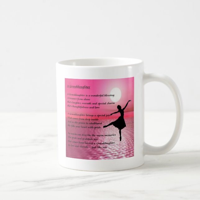 Mug Poème de petite-fille - ballerine (Droite)
