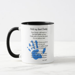 Mug Poème fête des pères - Tenez ma main empreinte pap