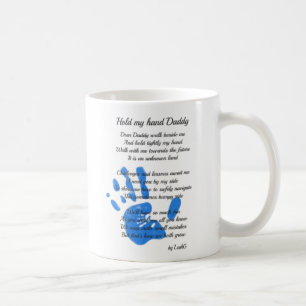 Mug Poème fête des pères - Tenez ma main empreinte pap