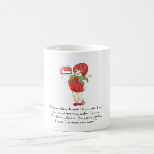 Mug Poème vintage Framboise mignonne Enfants Fruit rou
