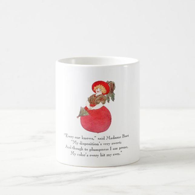 Mug Poème vintage Rouge Beet mignonne Madame Jolly Mèr (Centre)