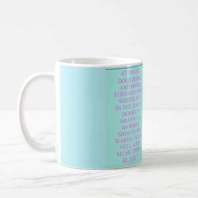 Mug Poésie sur la couleur de nuit bleu ciel (Gauche)