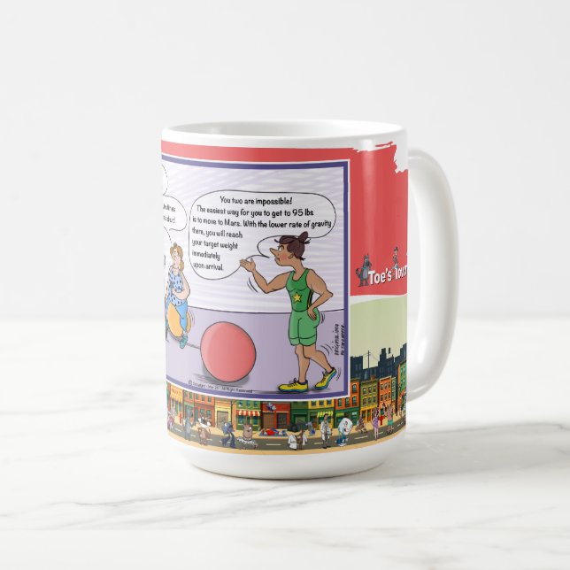 Mug Poids et Voir | Humour Classique de Logique Sèche (Devant droit)