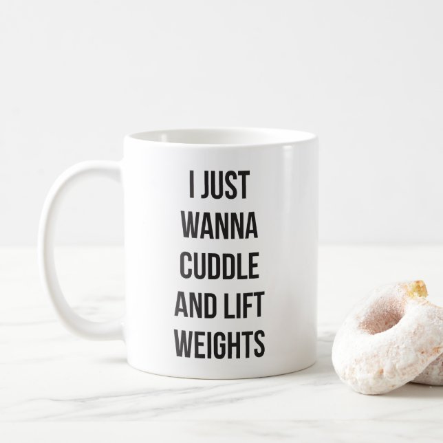 Mug Poids Lift Et Cuddle - Gymnase De Novelty Mignonne (Avec donut)