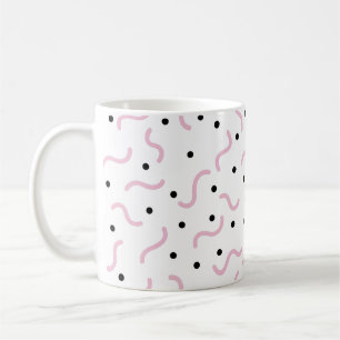 Mug Poiggles roses et points noirs Memphis Motif