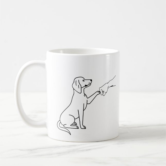 Mug  Poignée de main Beagle | Cadeau pour amateur de c (Gauche)