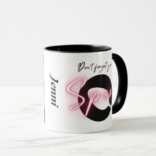 Mug - Poignée noire et intérieur