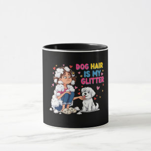 Mug Poils de Chien Drôles Sont Mon Paillettes Fille K