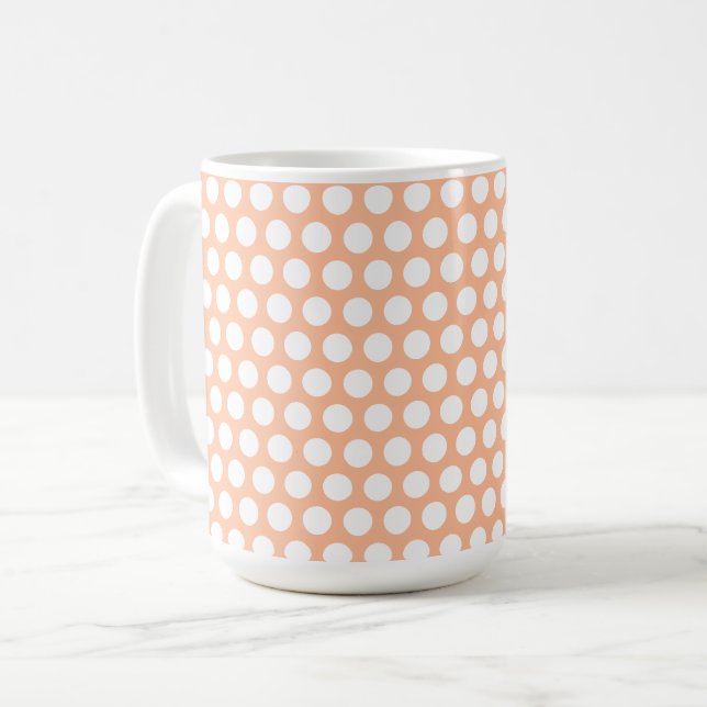 Mug Poils de pêche rétro petits pois blancs (Devant gauche)