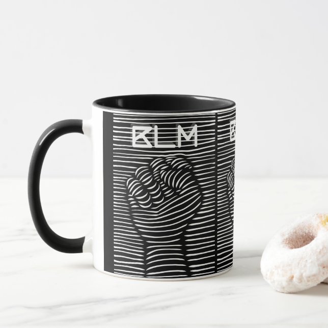 Mug Poing de Black Power BLM - Mois de l'histoire des  (Avec donut)