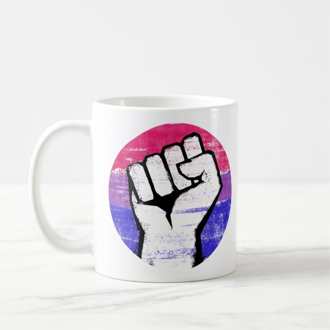 Mug Poing de fierté bisexuelle impression de cercle (Gauche)