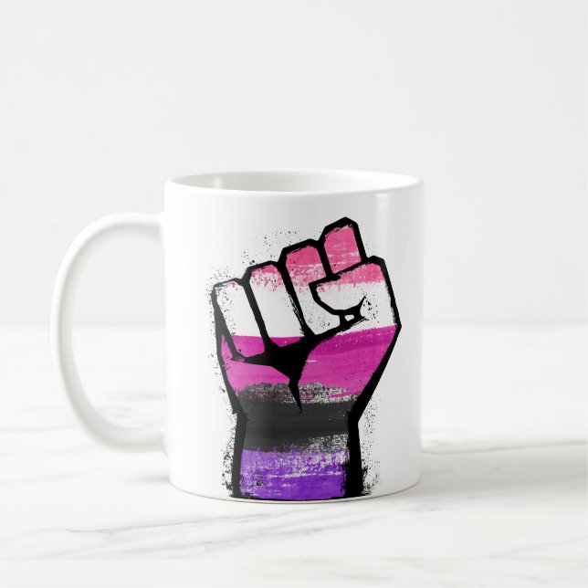 Mug Poing de fierté genderfluid (Gauche)