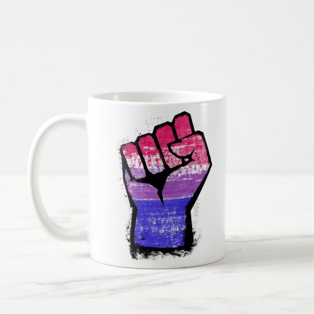 Mug Poing de protestation bisexuel (Gauche)
