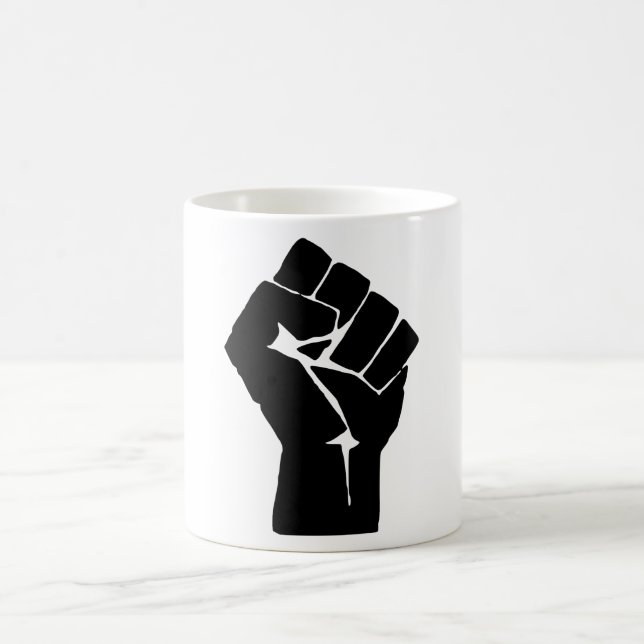 Mug Poing Noir Levé - Résistance Protestation (Centre)