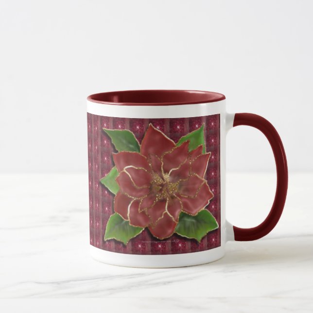Mug Poinsettia bordée or Drinkware (Droite)