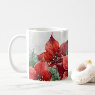 Mug Poinsettia de Noël rouge