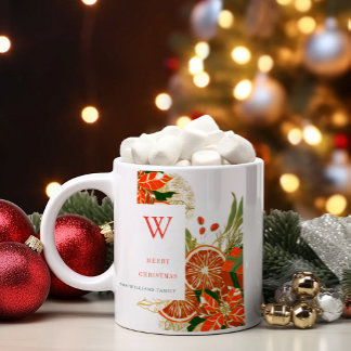 Mug Poinsettia et verdure de Noël
