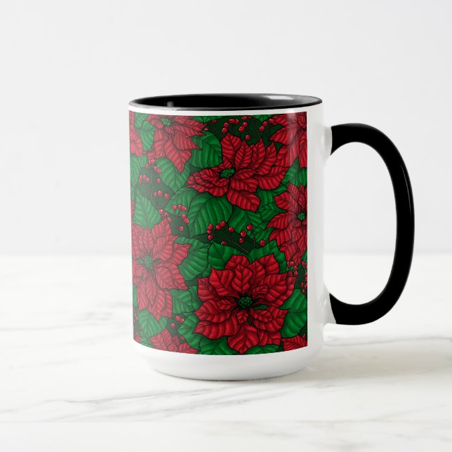 Mug Poinsettia, motif de Noël (Droite)
